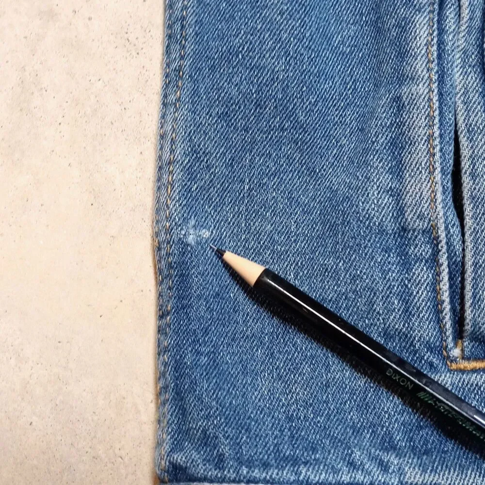 C.E. Schmidt Workwear Jacket Mens 2XL Distressed Blue Denim Jean Trucker Button - Picture 6 of 10